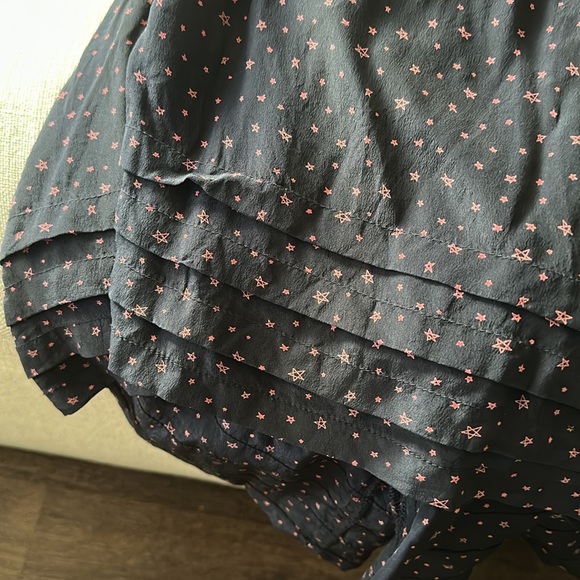 Corey Lynn Calter Black Silk Red Star Print Babydoll Dress sz 6 - Picture 6 of 6